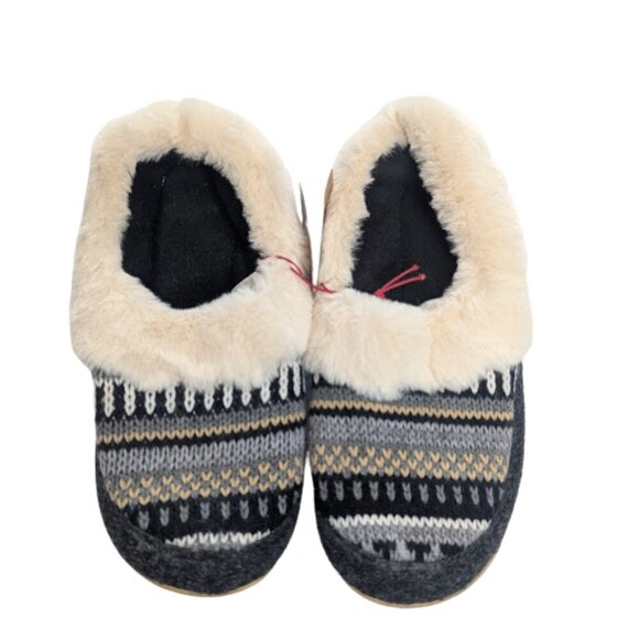 NWT Dearfoam Dluxe Memory Foam Women's in slippers with Shearling detail* Sz 7-8 - Picture 2 of 9